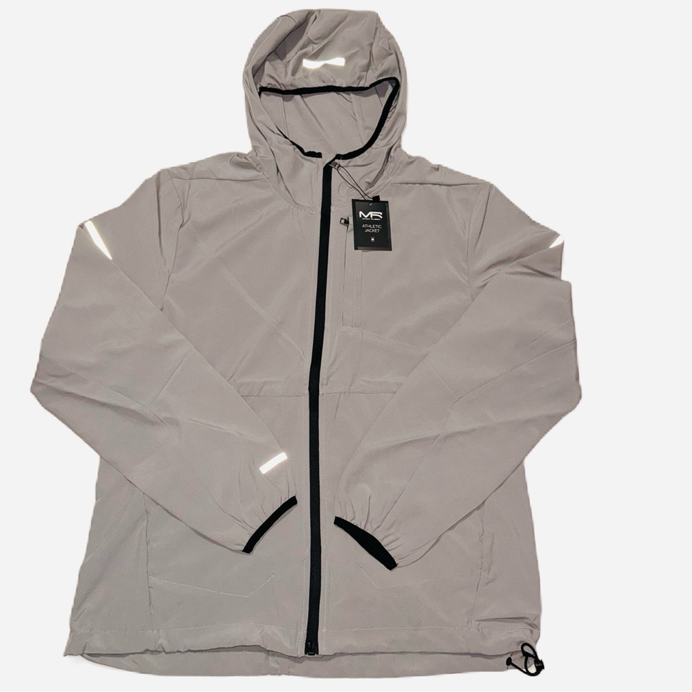 Mack Russo NWT M Gray Lightweight Hooded Full Zip Jacket